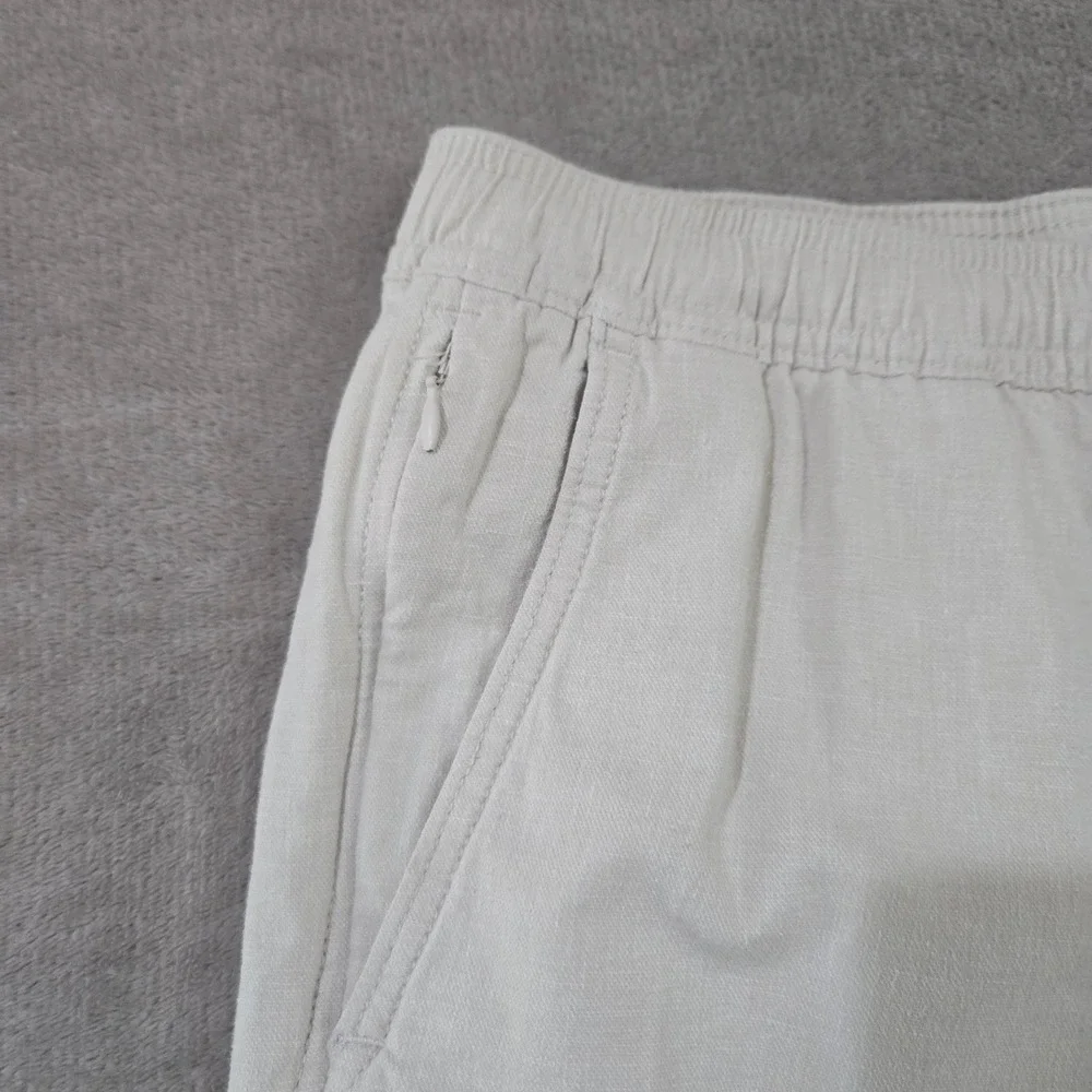 Hollister Slim Straight Pants Mens Large Linen Blend Epic Flex Beach Casual Surf
